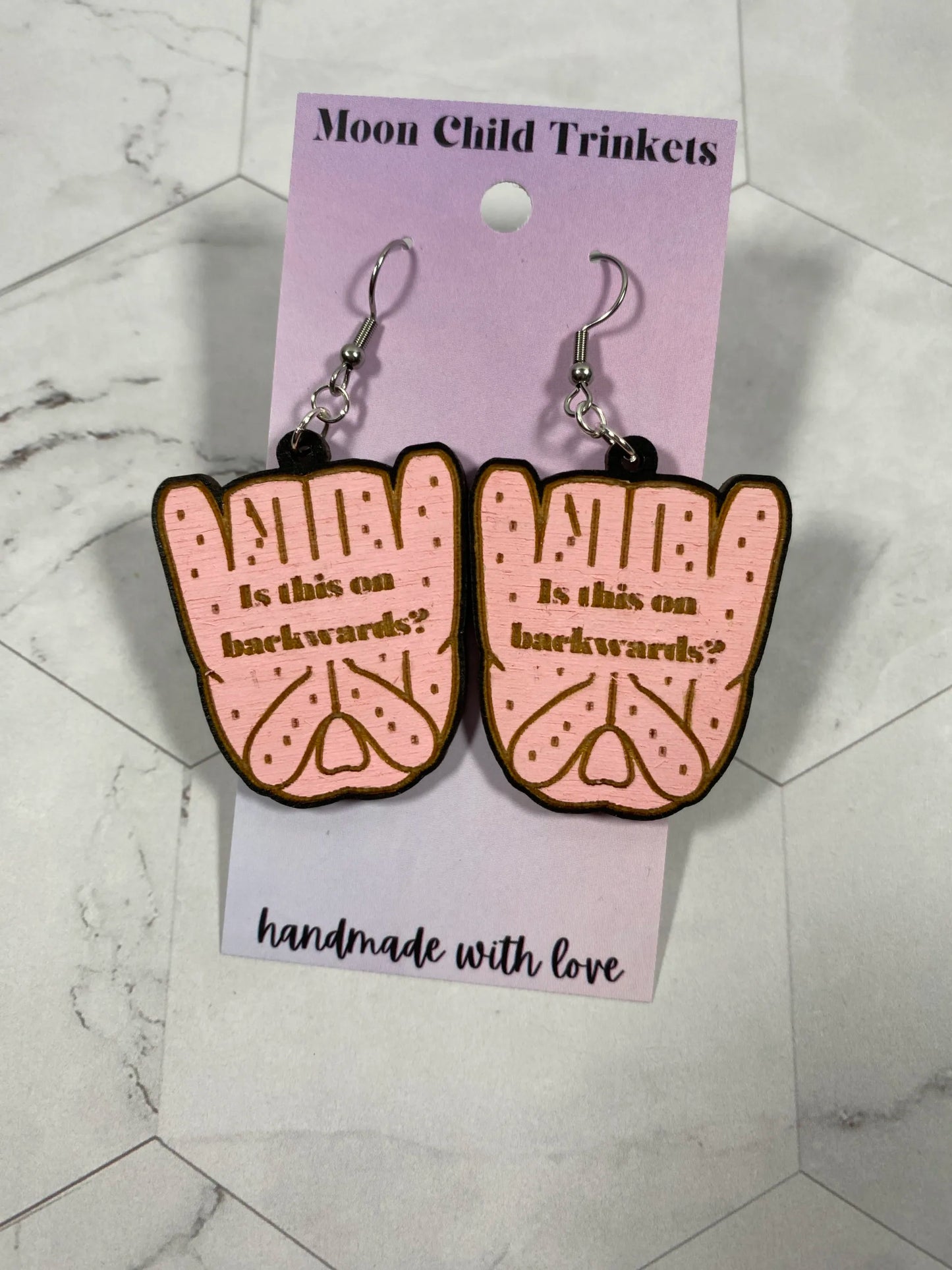 RHOBH Inspired Upside Down Jacket Hand Painted Dangle Earrings image 1