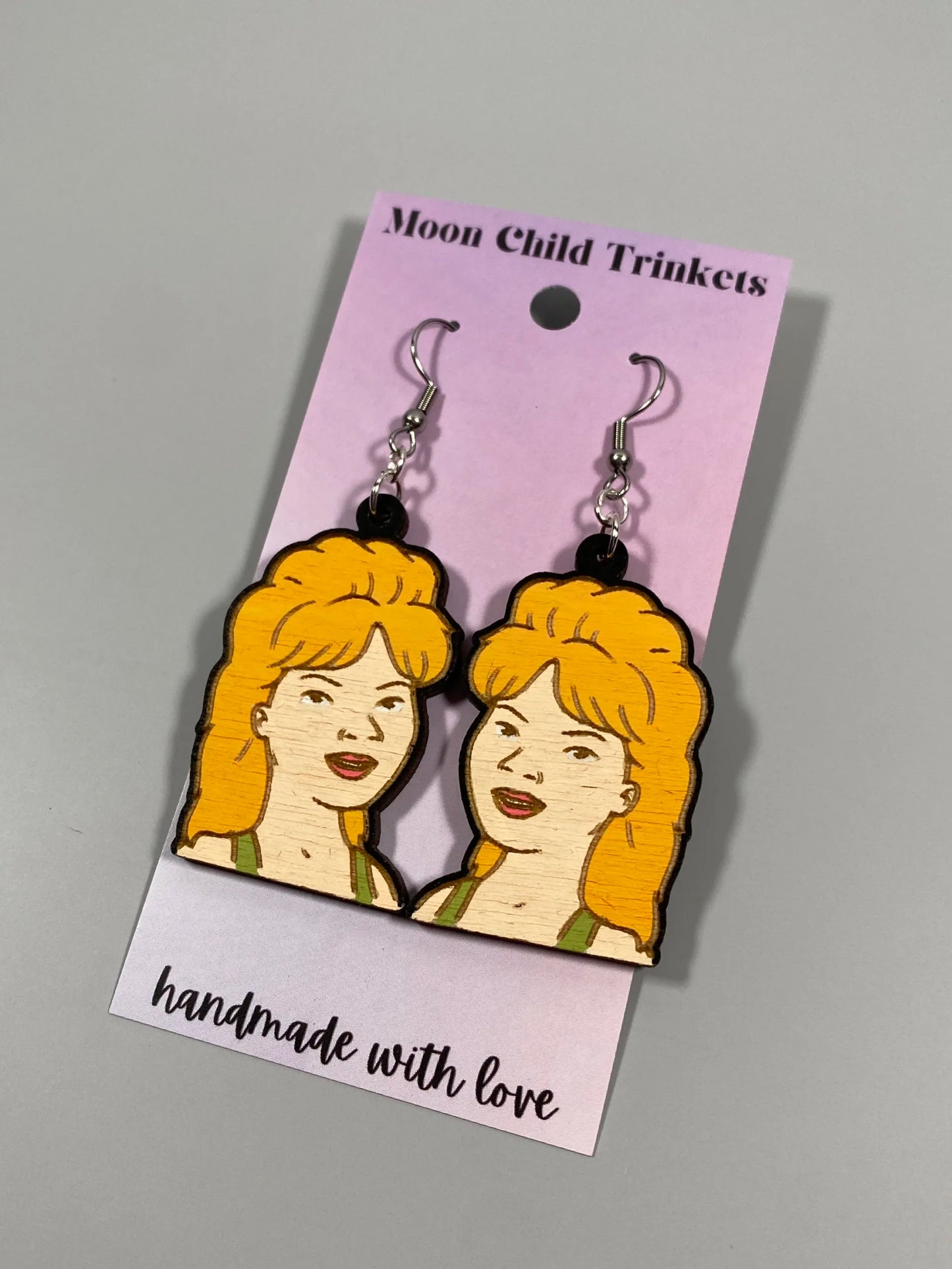 Luanne Hand Painted Wood Dangle Earrings image 1