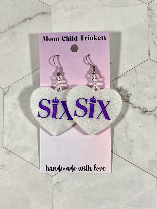 SIX the Musical Inspired Pearlescent Acrylic Earrings image 0
