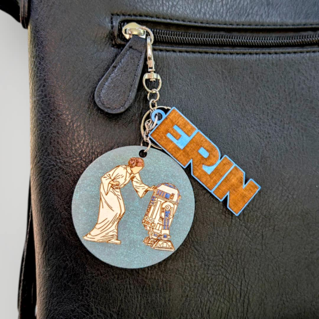 Star Wars Leia & R2D2 Keychain / Bag Charm
