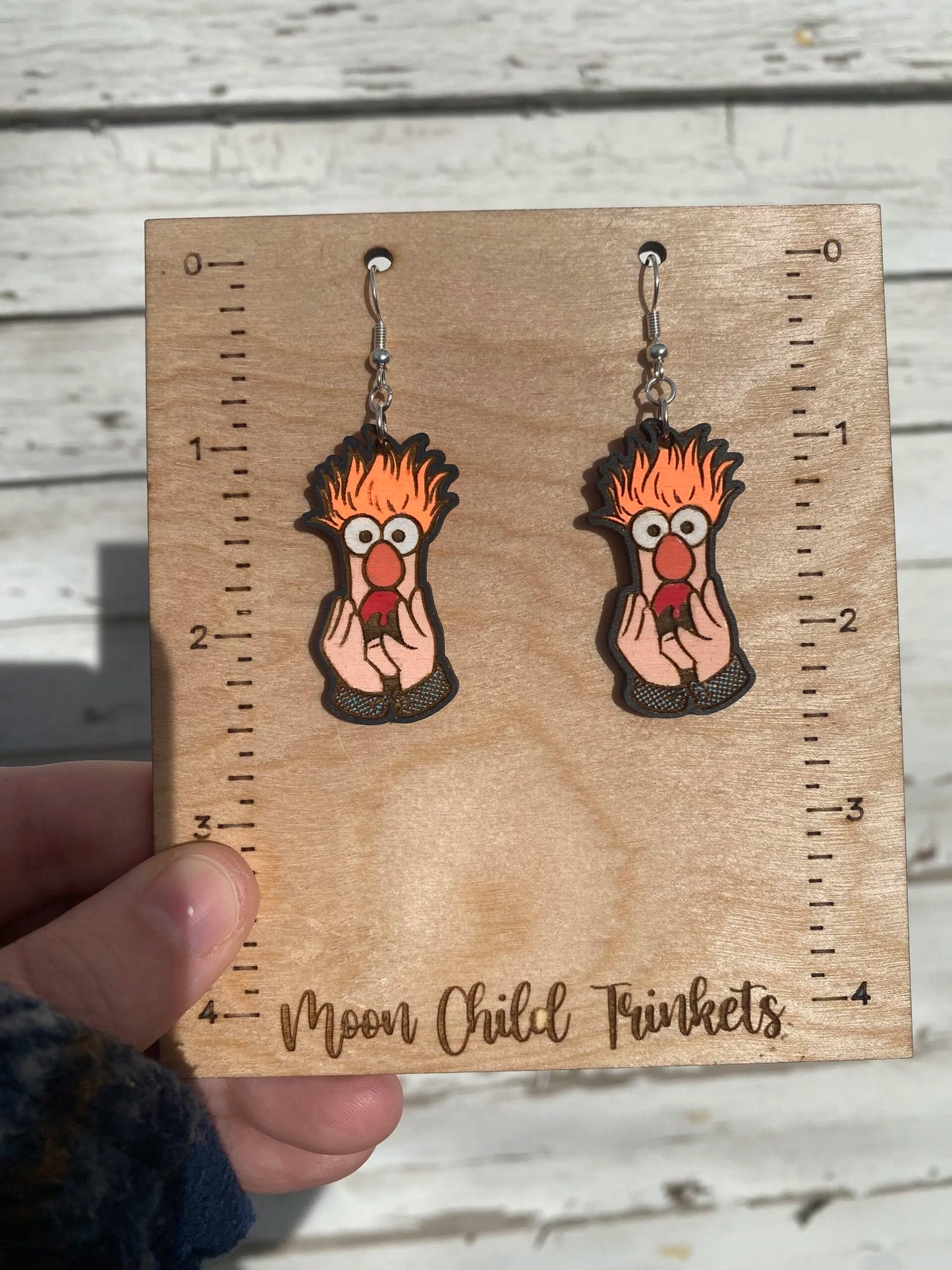 Muppets Beaker Hand Painted Wood Dangle Earrings image 2