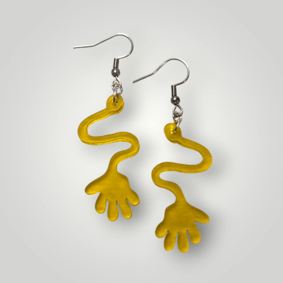 Sticky Hand Acrylic Earrings – 90s & 2000s Nostalgia Statement Jewelry