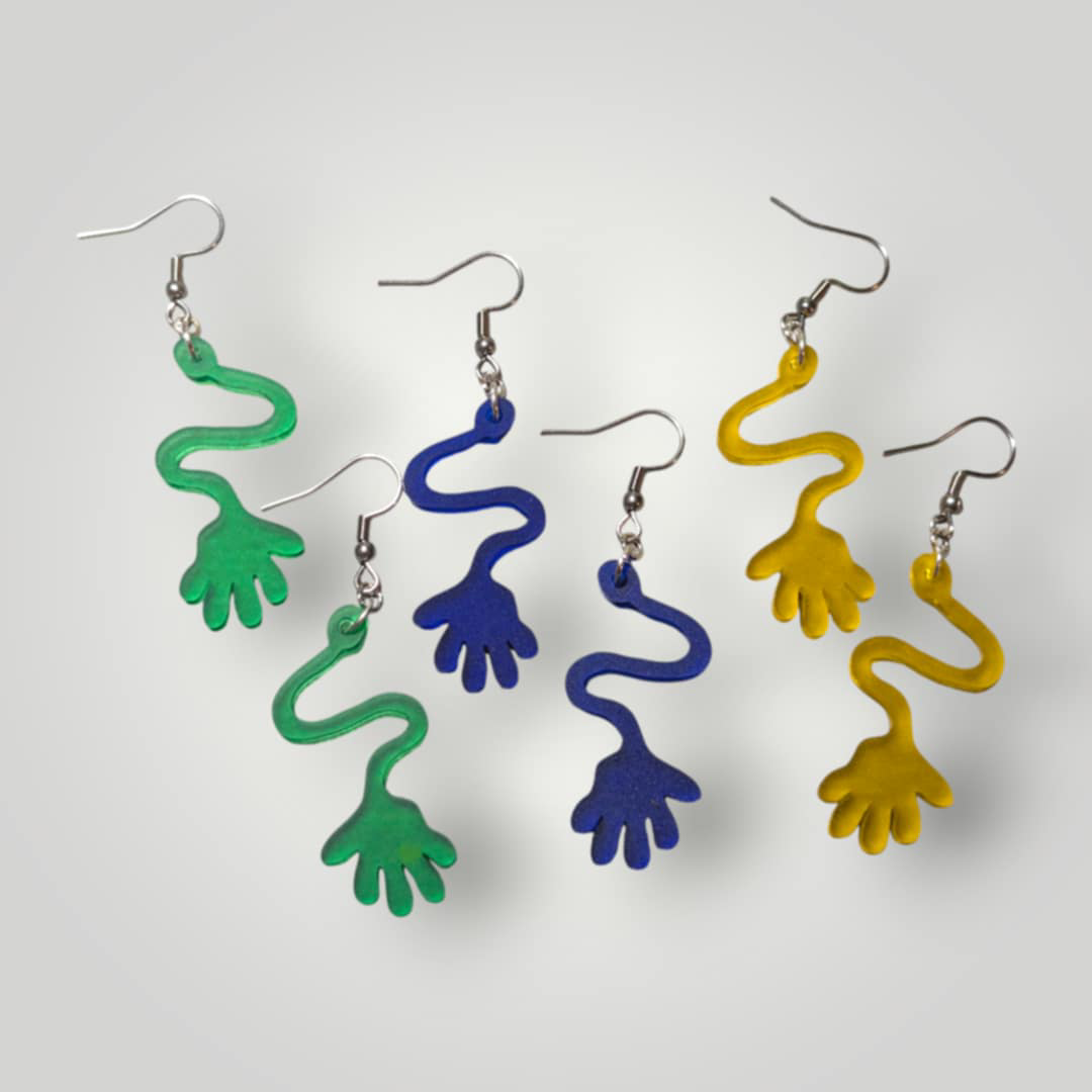 Sticky Hand Acrylic Earrings – 90s & 2000s Nostalgia Statement Jewelry