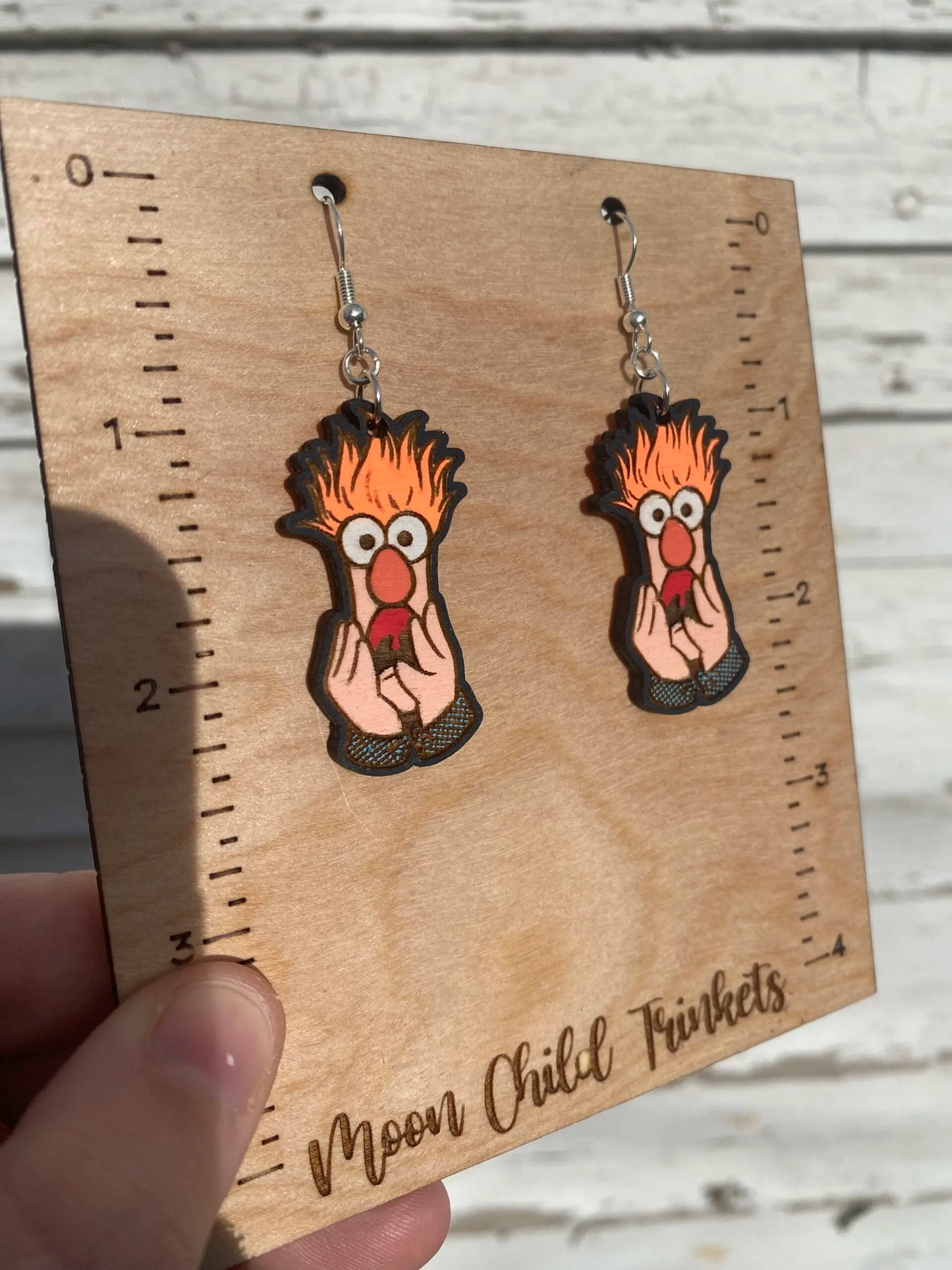 Muppets Beaker Hand Painted Wood Dangle Earrings image 1