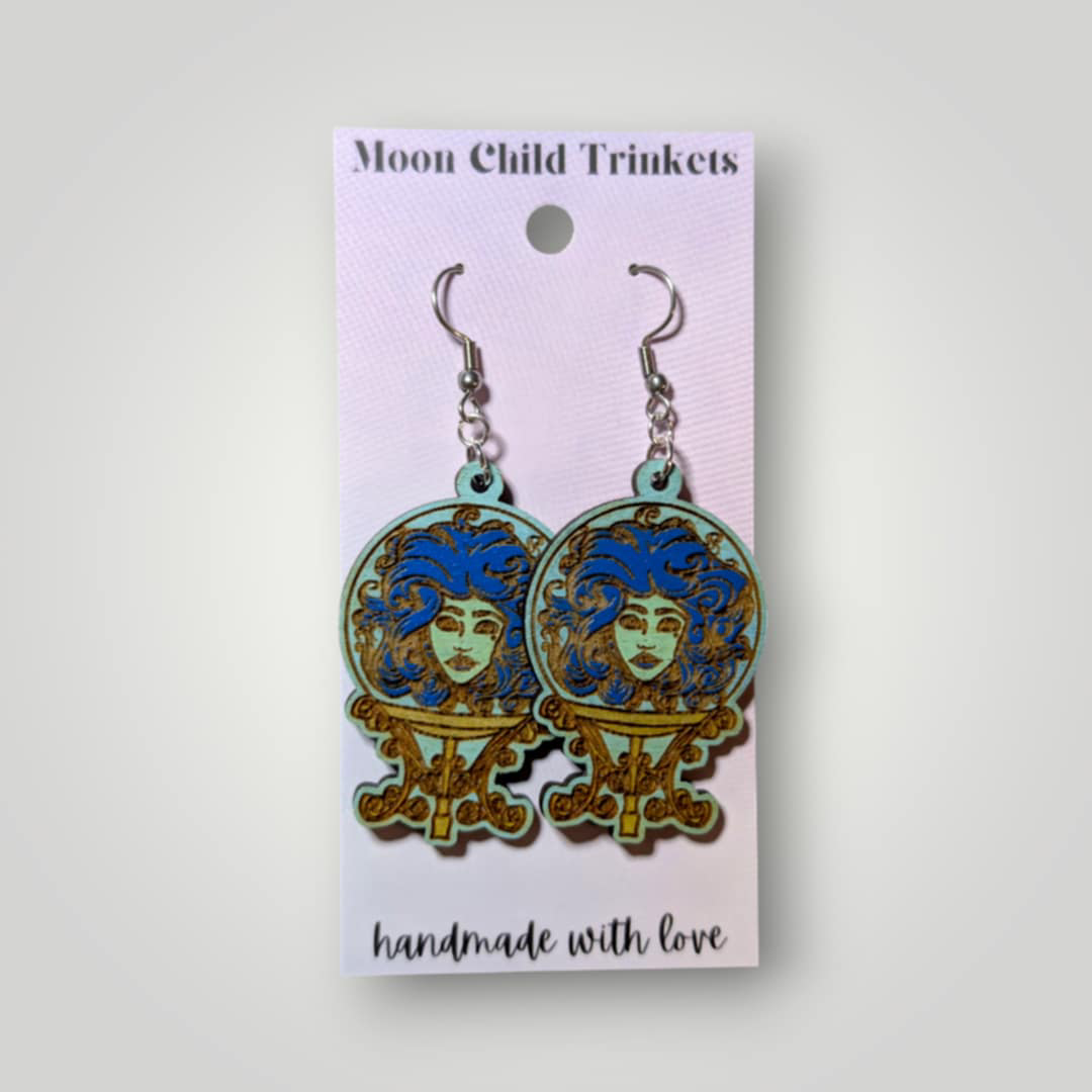 Madam Leota Haunted Mansion Glow in the Dark Hand Painted Earrings