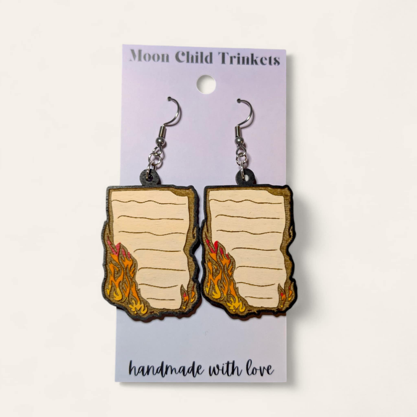 Burn Hamilton Inspired Hand Painted Wood Earrings