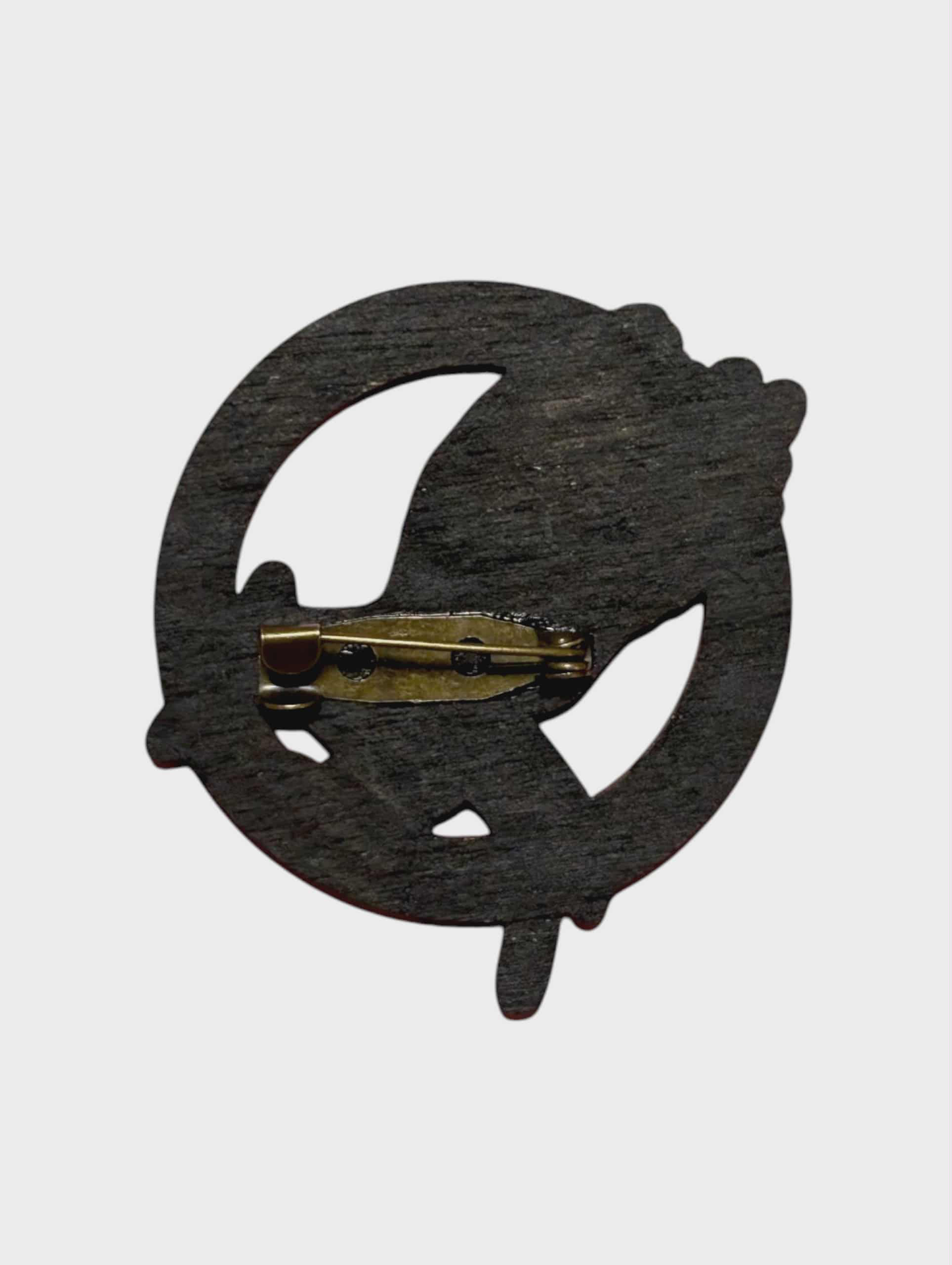 Book 2 Catching Fire Pin – Hunger Games Inspired Bar Back Brooch - Hand Painted Wood Pin