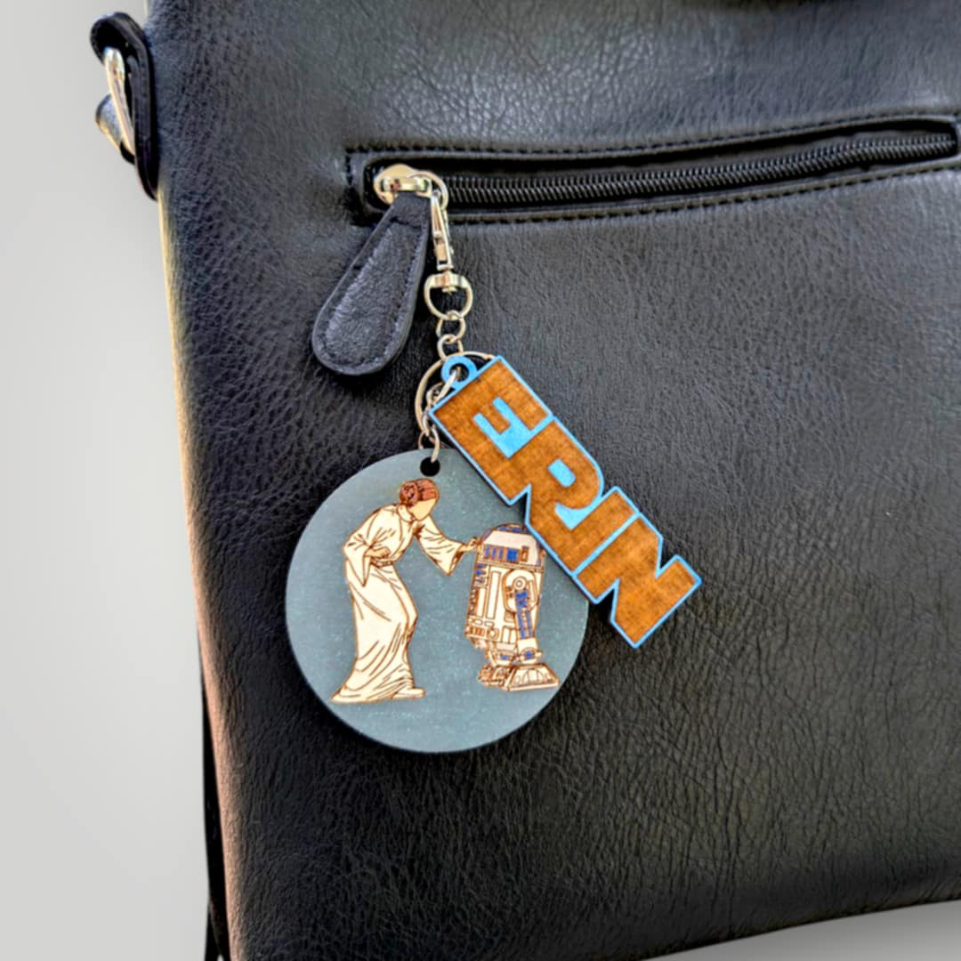 Star Wars Leia & R2D2 Keychain / Bag Charm