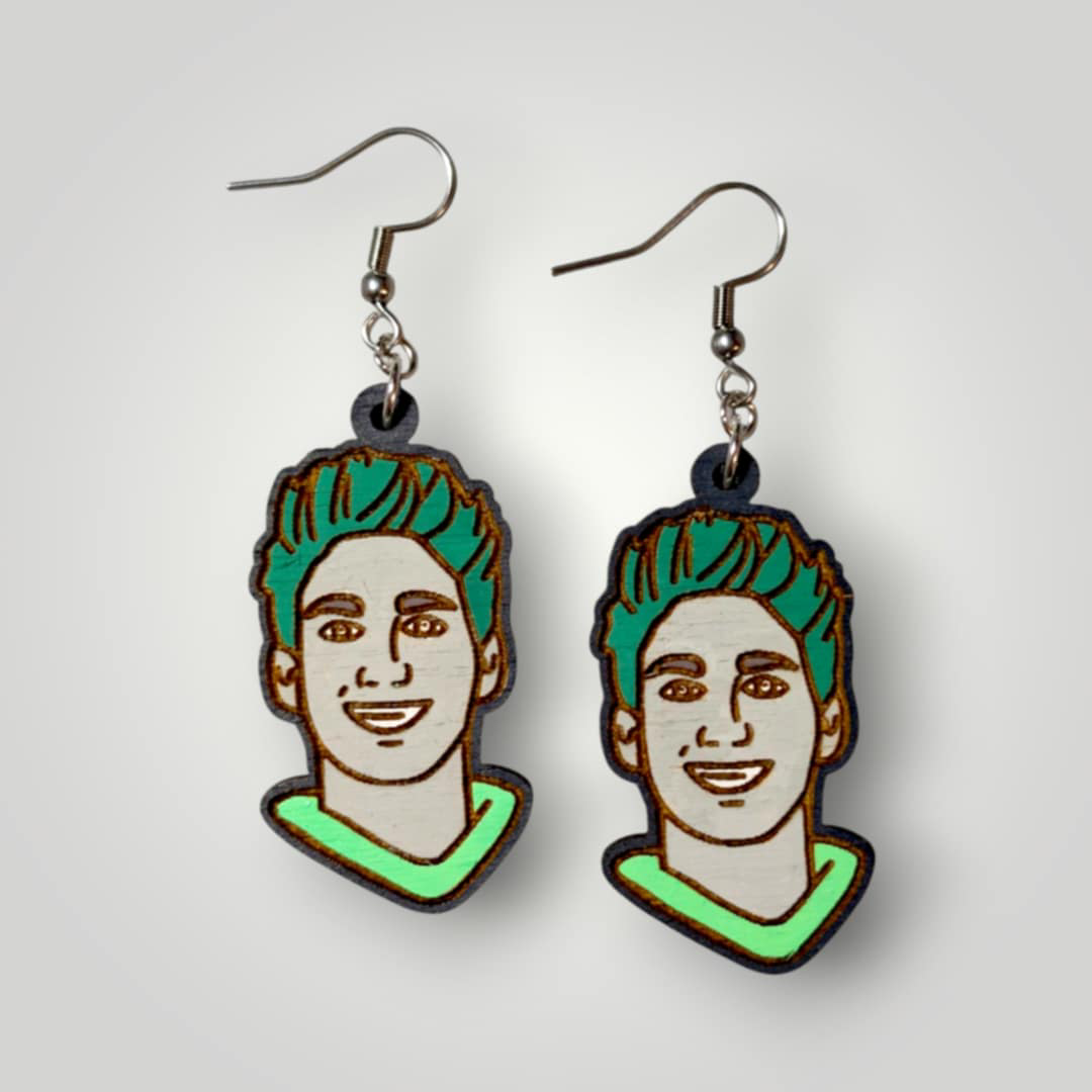 Zed Zombies Hand Painted Wood Earrings