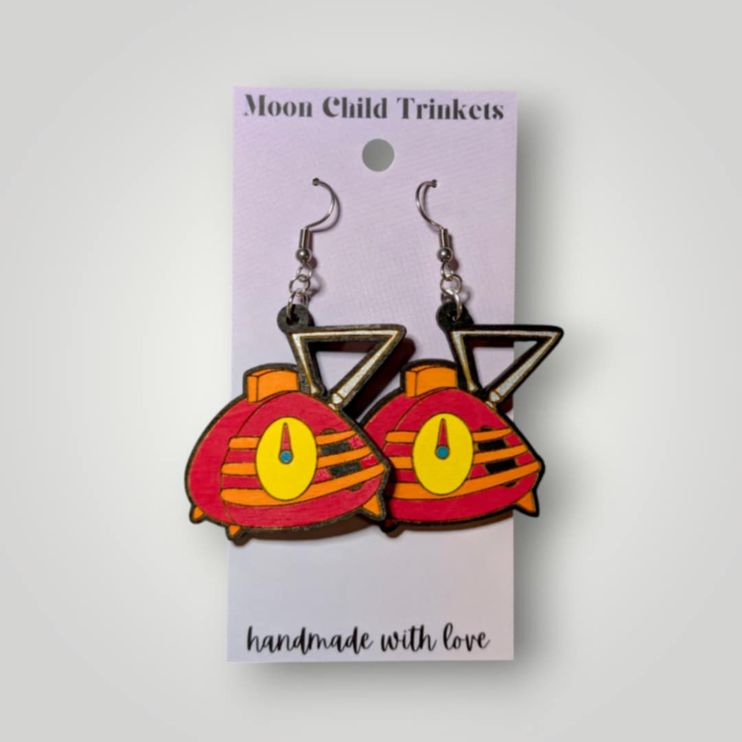 Radio Brave Little Toaster Hand Painted Wood Dangle Earrings