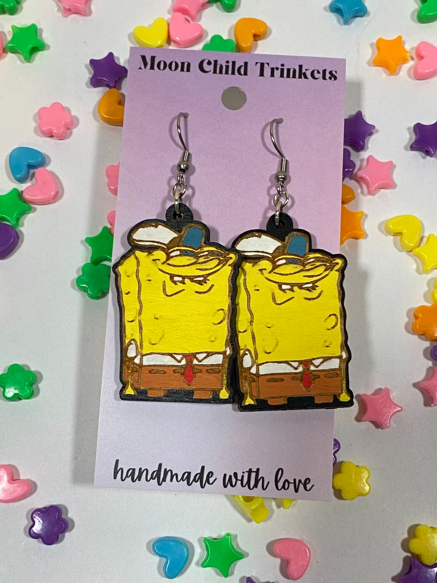 You like Krabby Patties SpongeBob Hand Painted Earrings