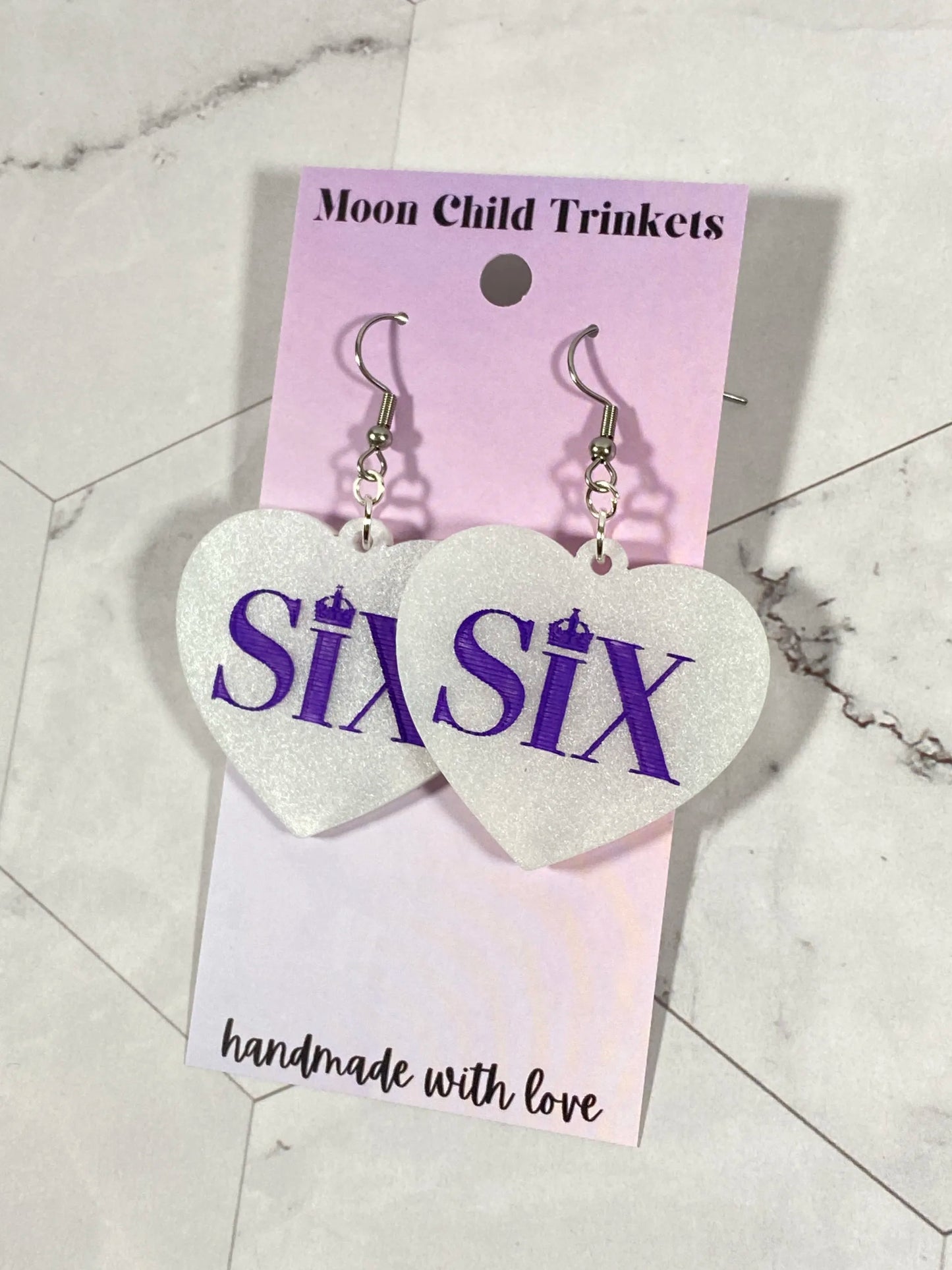 SIX the Musical Inspired Pearlescent Acrylic Earrings image 1