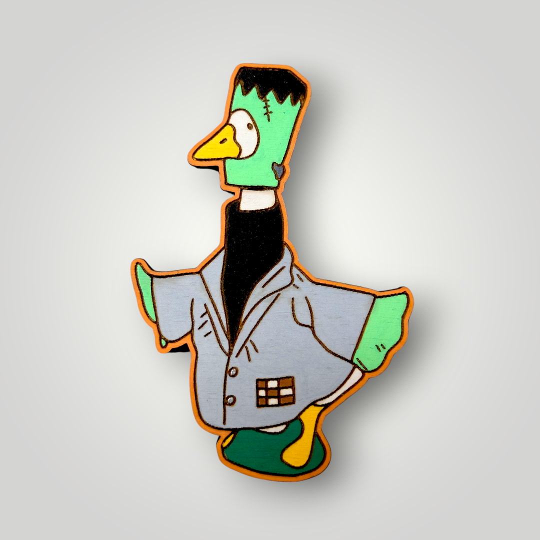Frankenstein Porch Goose Club XL Wood Magnet