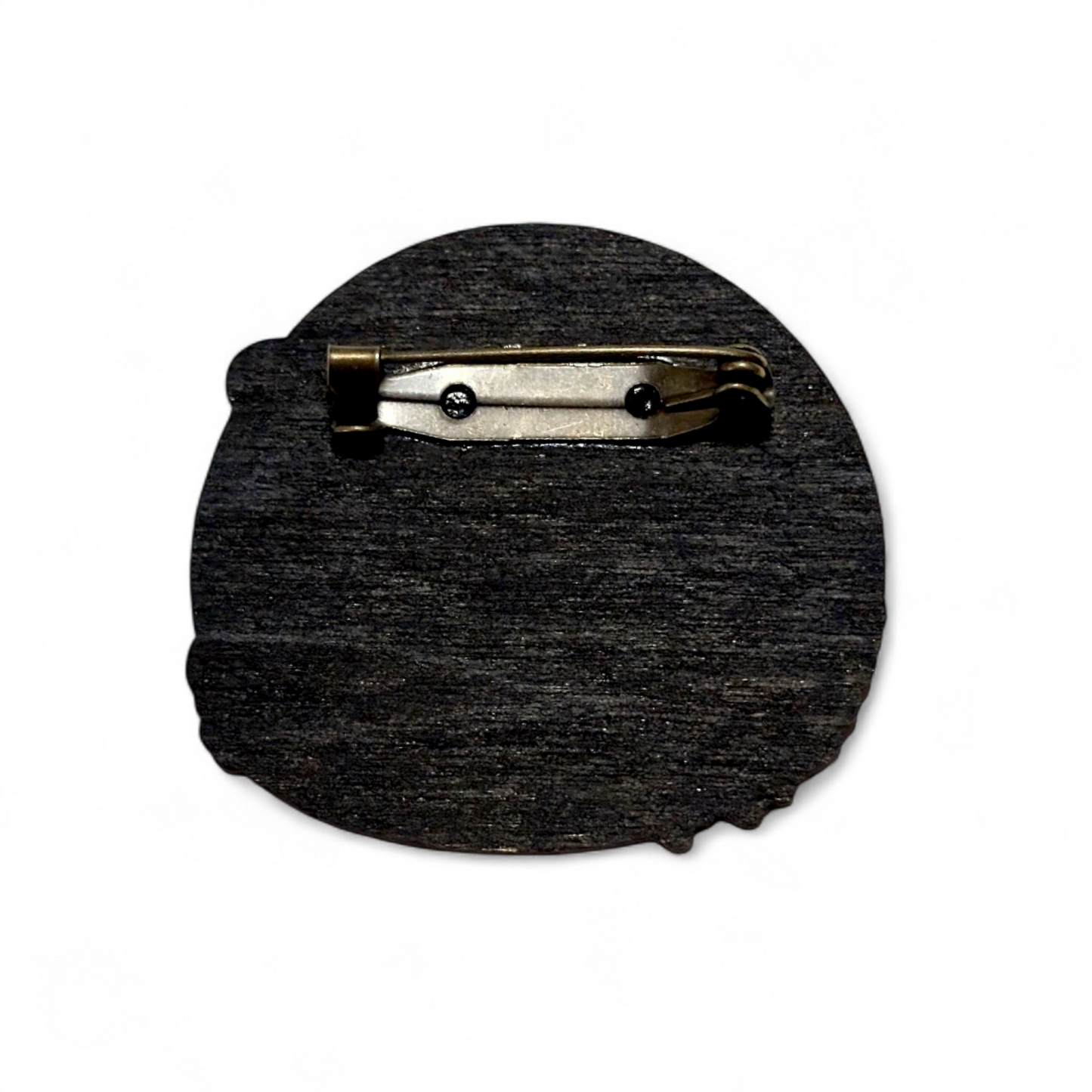 Kermit with Banjo Bar Back Brooch - Hand Painted Wood Pin