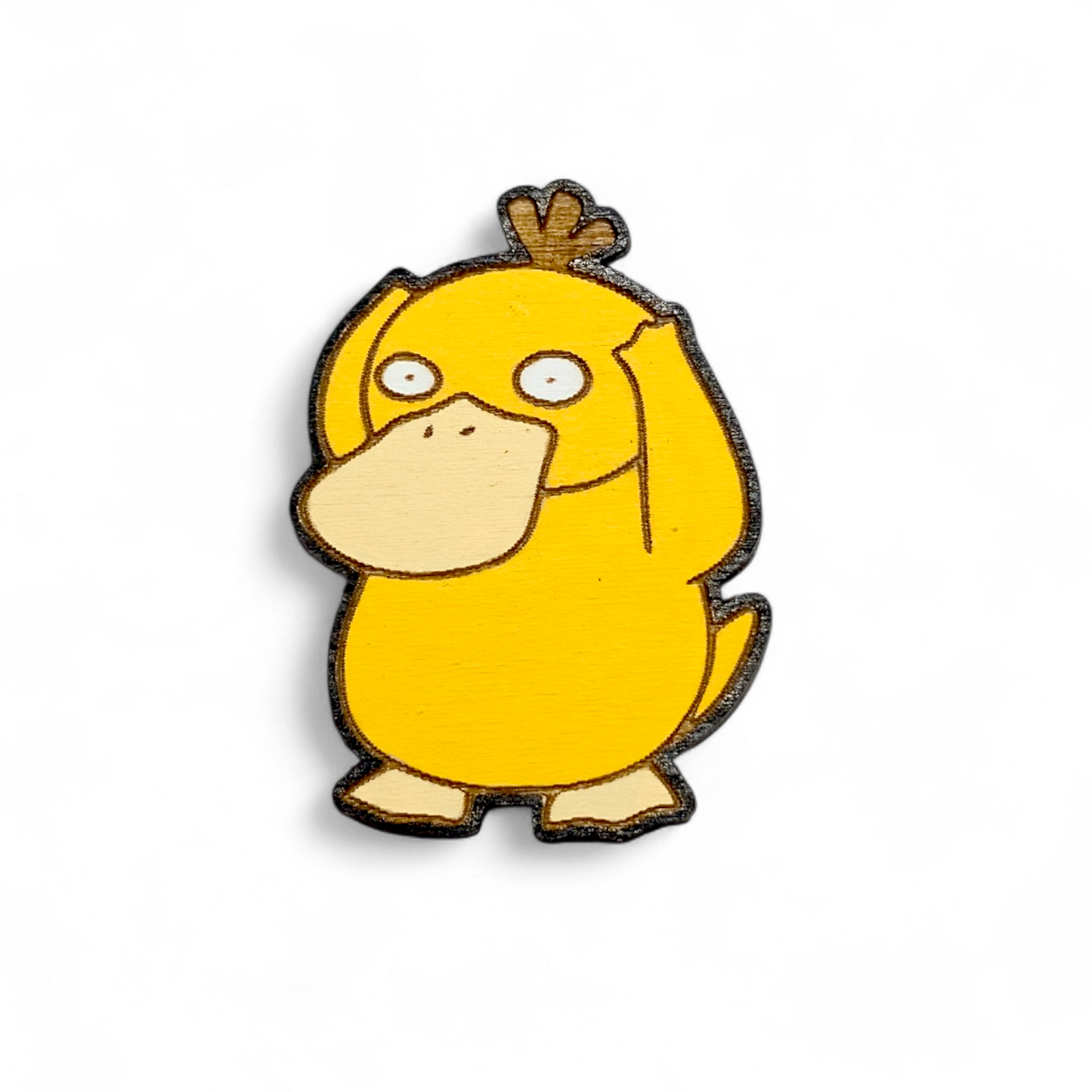 Psyduck Pokemon Bar Back Brooch - Hand Painted Wood Pin