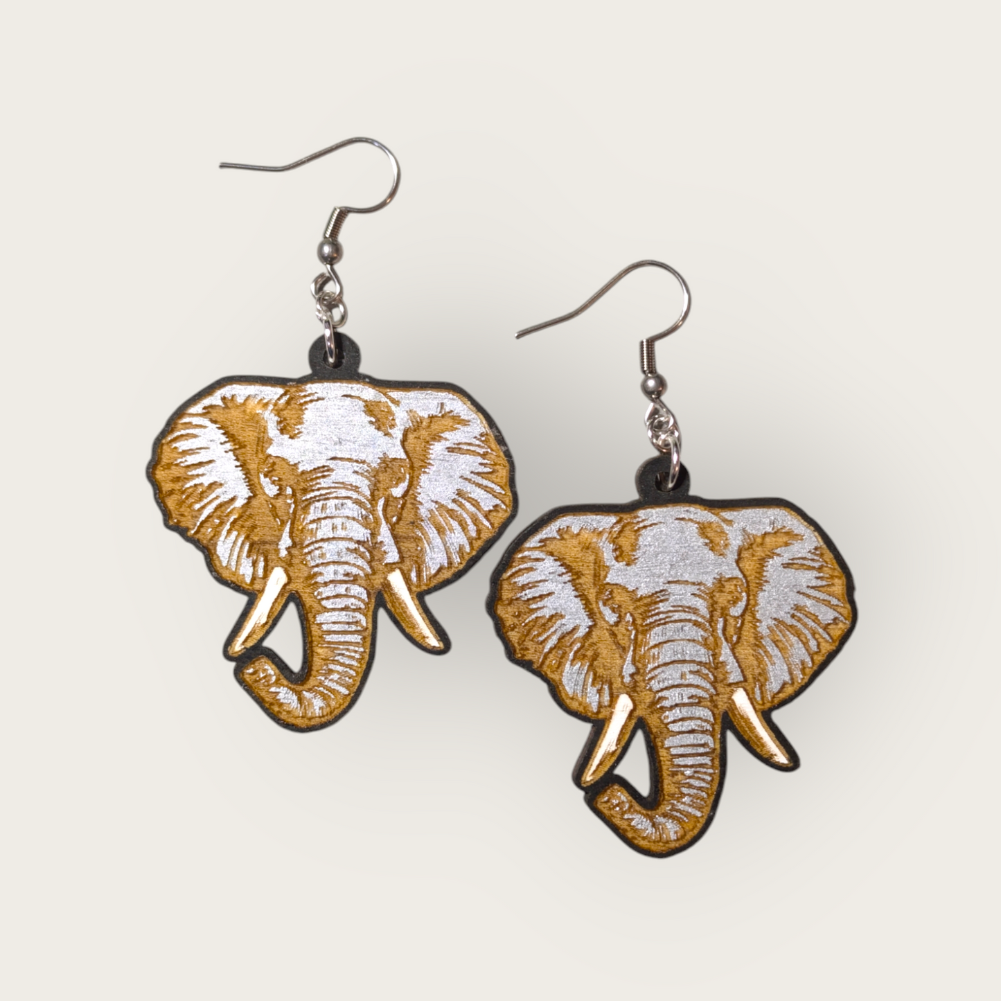Elephant Hand Painted Dangle Earrings