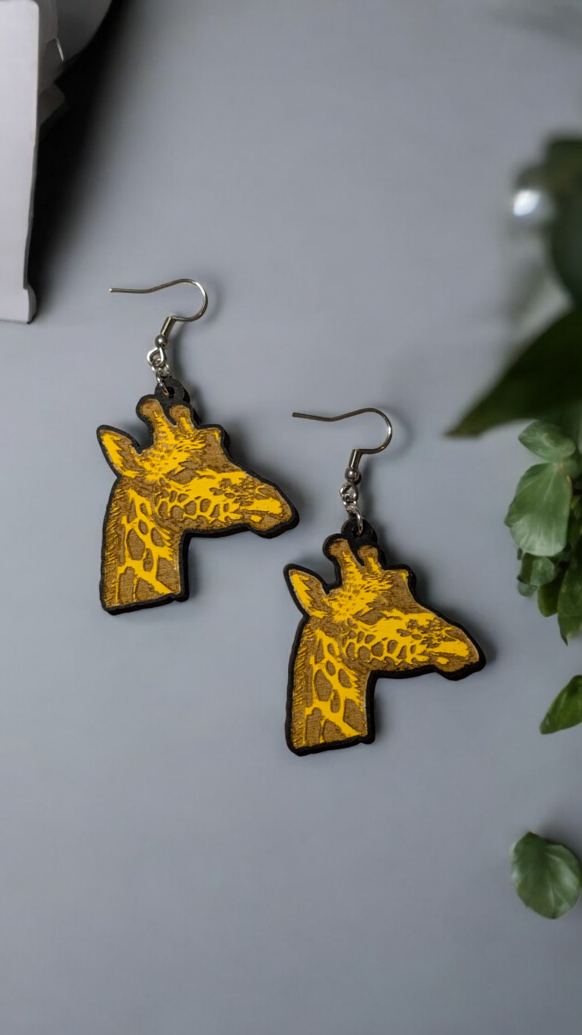 Giraffe Hand Painted Dangle Earrings