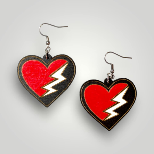Rise of Red Inspired Descendants Hand Painted Wood Earrings