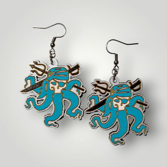Uma Inspired Descendants Hand Painted Wood Earrings