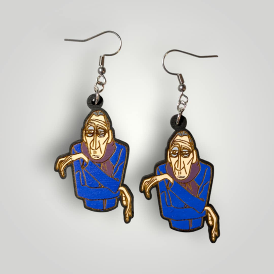 Anton Ego Ratatouille Hand Painted Wood Earrings