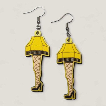 Leg Lamp A Christmas Story Hand Painted Dangle Earrings