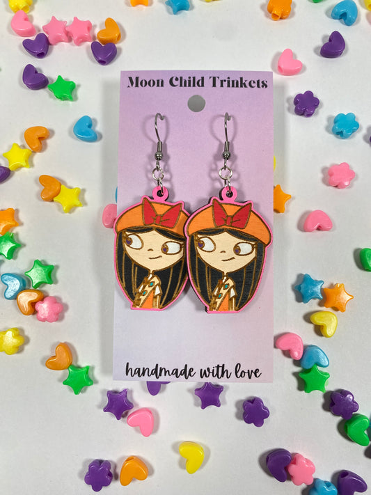 Isabella Hand Painted Wood Dangle Earrings