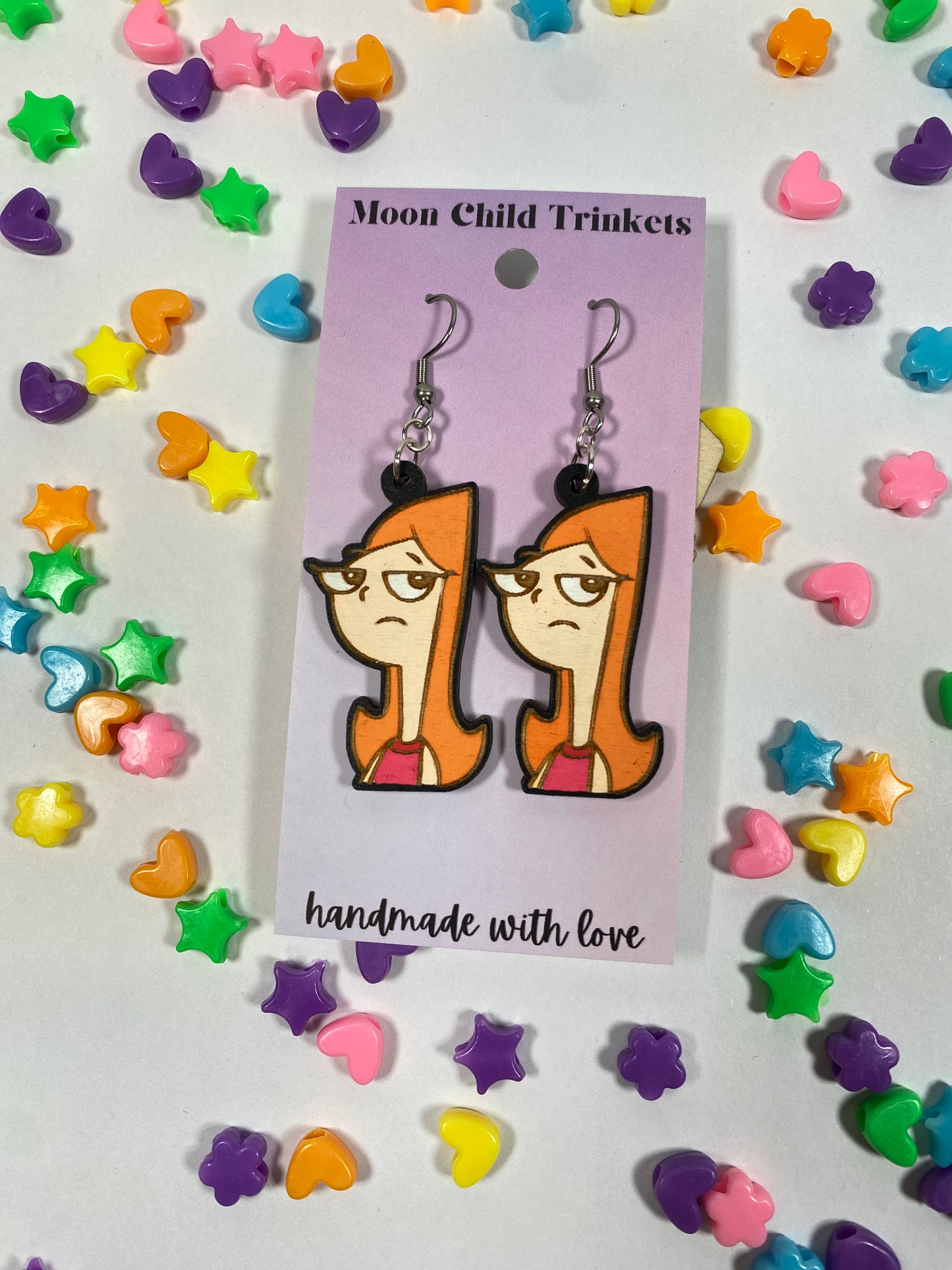 Candace Hand Painted Wood Dangle Earrings