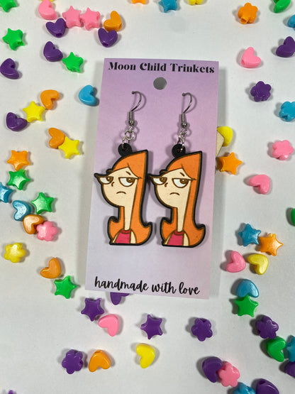 Candace Hand Painted Wood Dangle Earrings