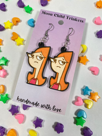 Candace Hand Painted Wood Dangle Earrings