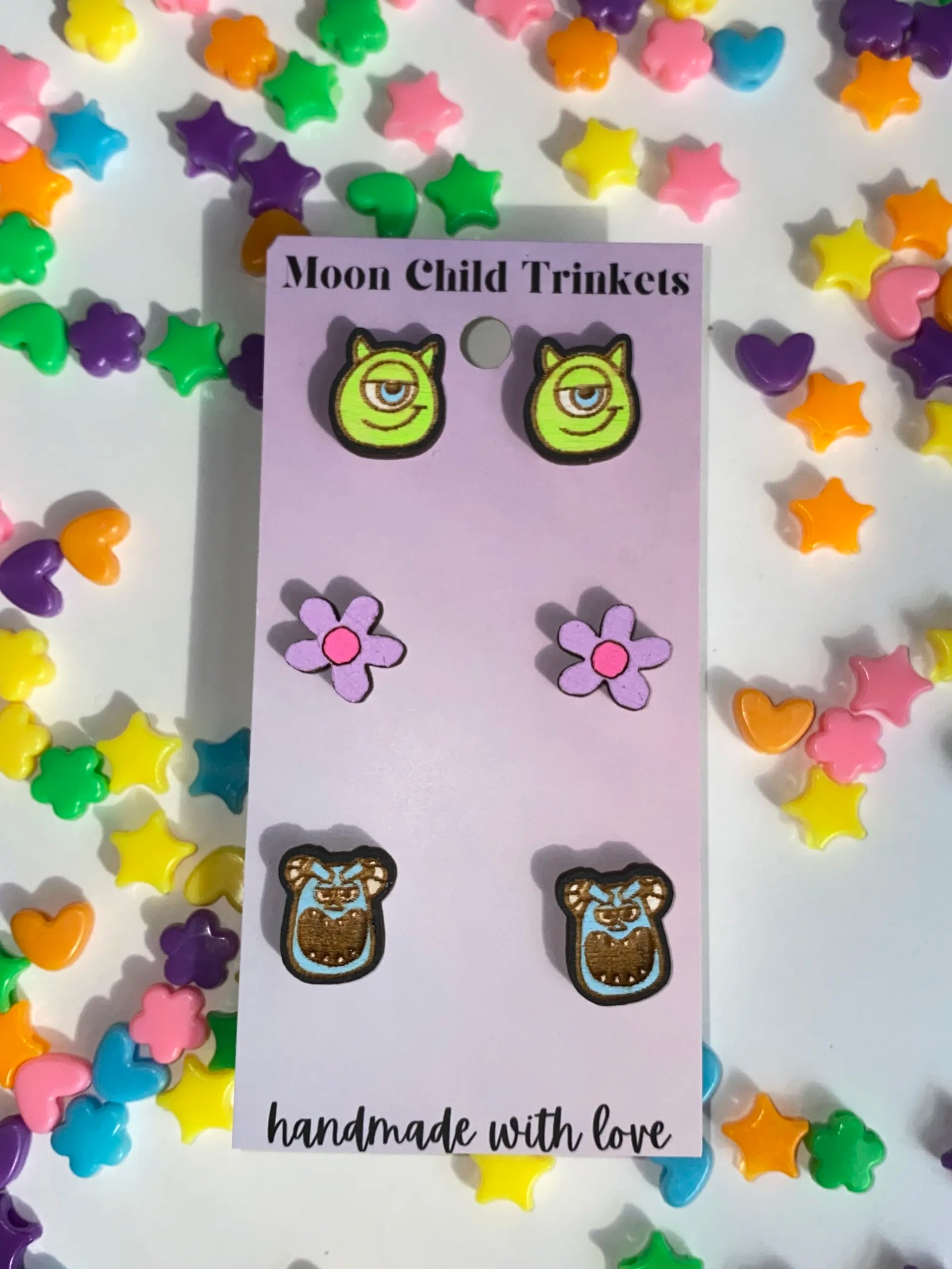 Monster's Inc 3 Pair Stud Earring Bundle image 1