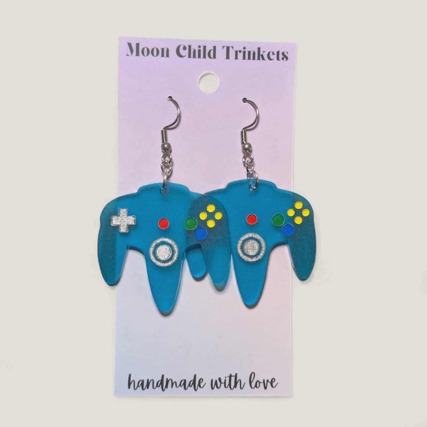 N64 Acrylic Earrings – 90s & 2000s Nostalgia Statement Jewelry