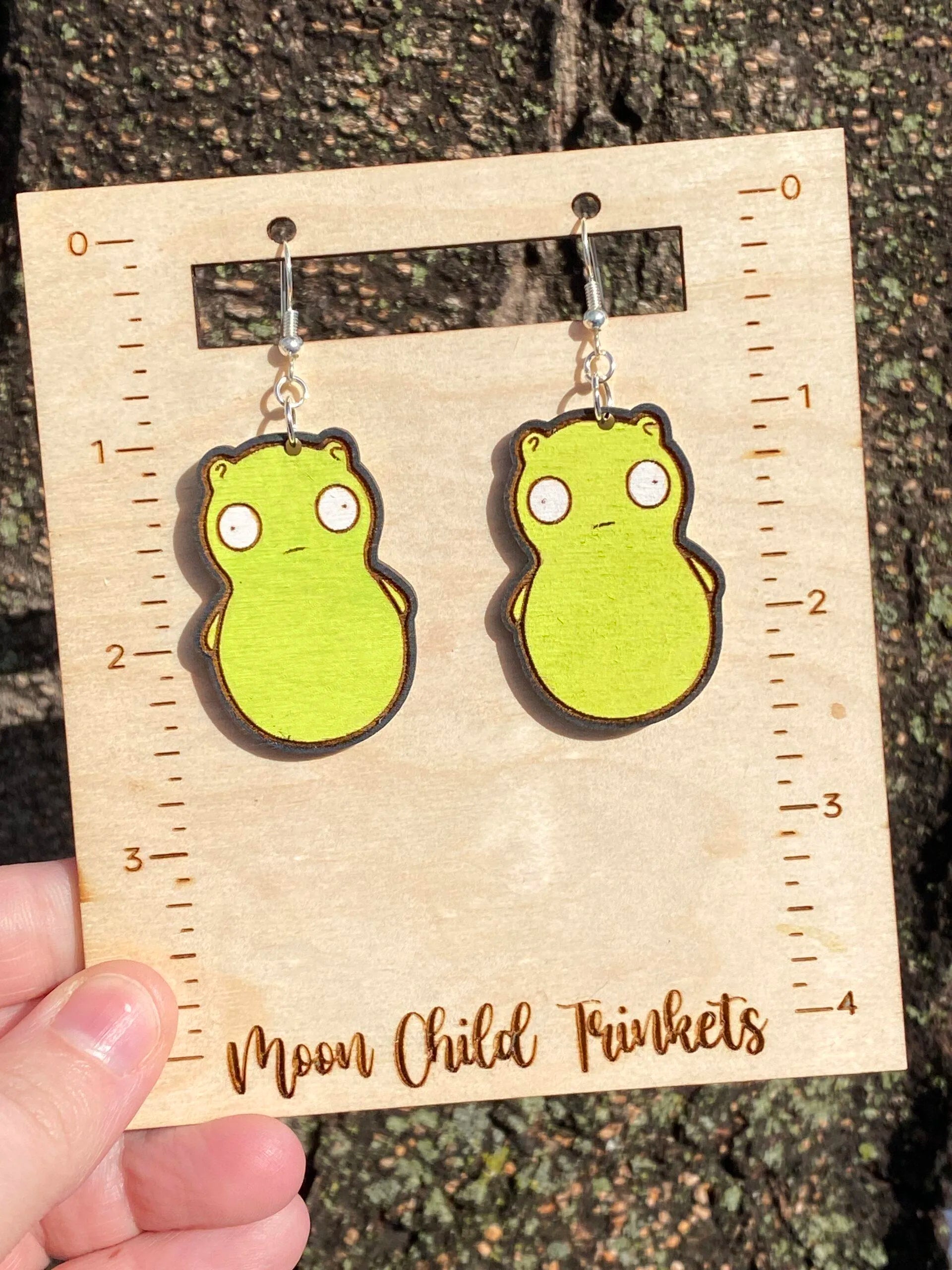 Kuchi Kopi Bobs Burgers Hand Painted Wood Dangle Earrings image 1