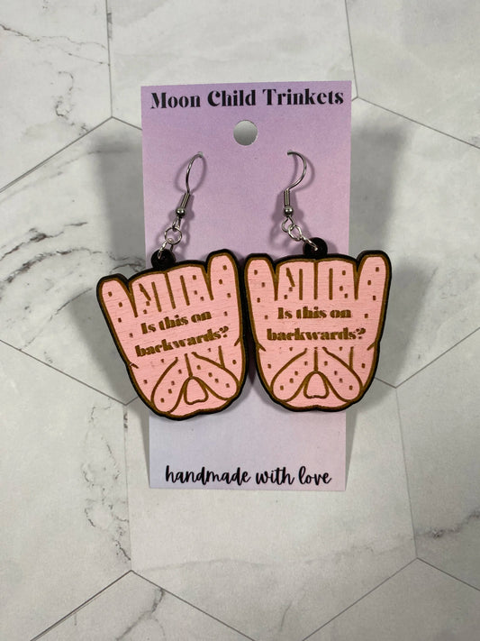 RHOBH Inspired Upside Down Jacket Hand Painted Dangle Earrings image 0