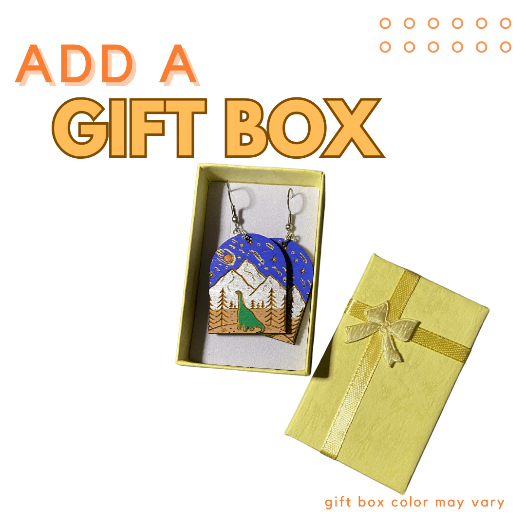 Retro Style Lace Gift Box Hand Painted Wood Dangle Earrings image 4