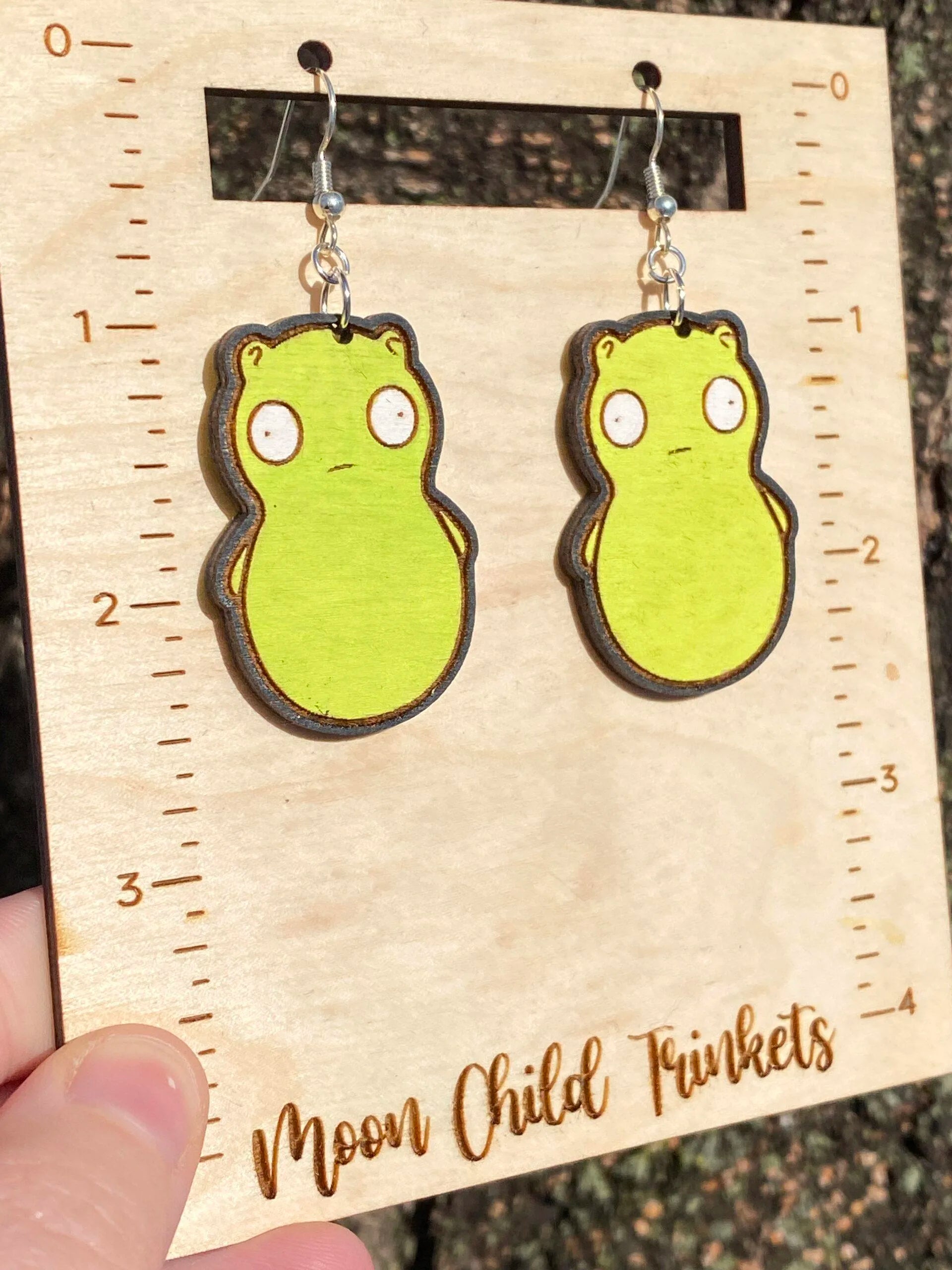 Kuchi Kopi Bobs Burgers Hand Painted Wood Dangle Earrings image 0