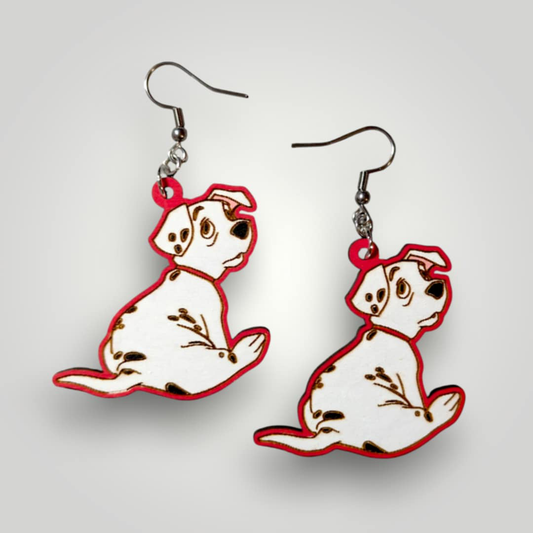 Rolly 101 Dalmations Hand Painted Wood Earrings