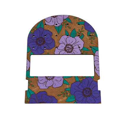 Floral Travel Earring and Hair Tie Organizer - Purple Poppies image 0