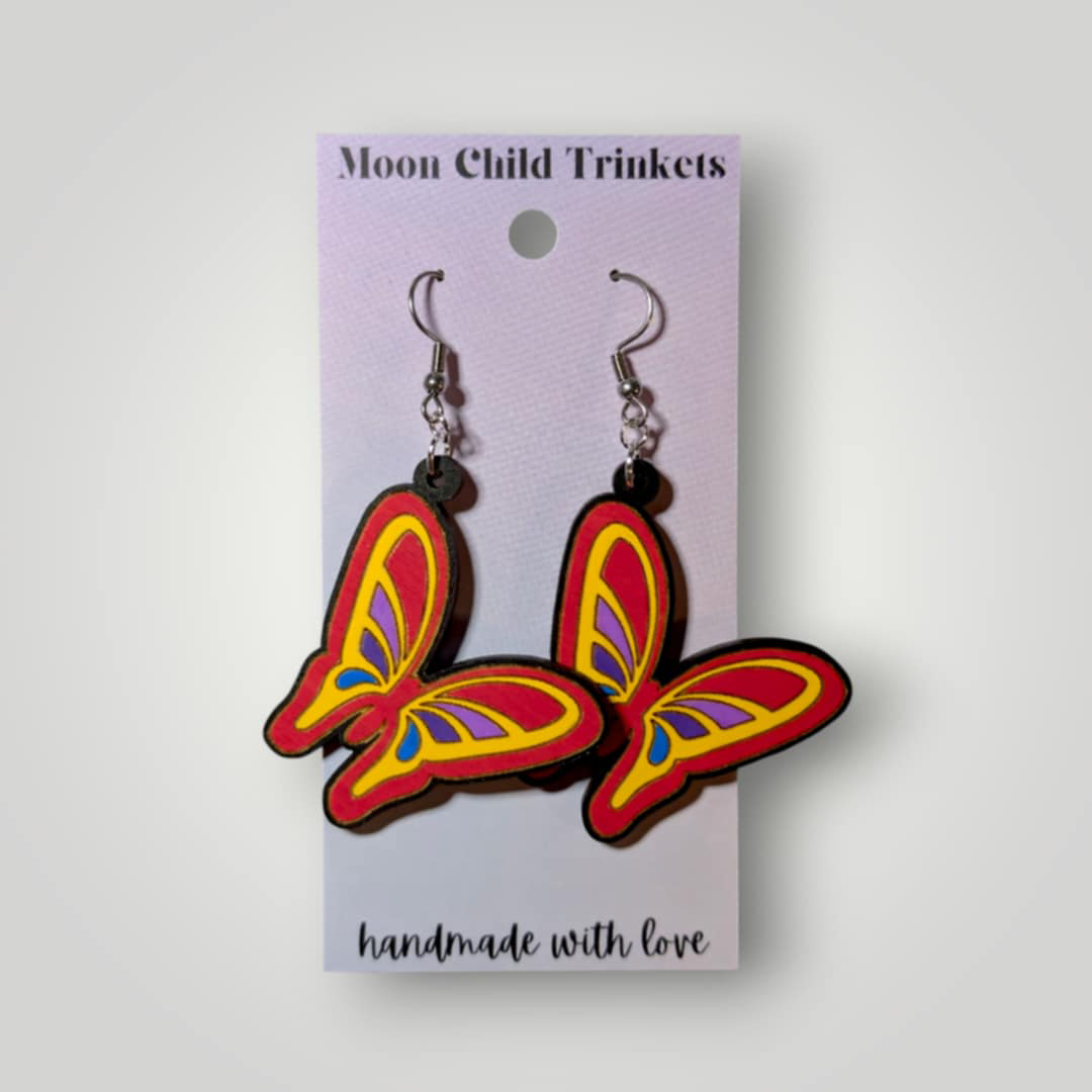 Butterfly Hand Painted Earrings – Dollywood Inspired Statement Jewelry