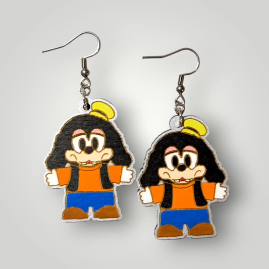 Goofy Mickey Family Hand Painted Wood Earrings