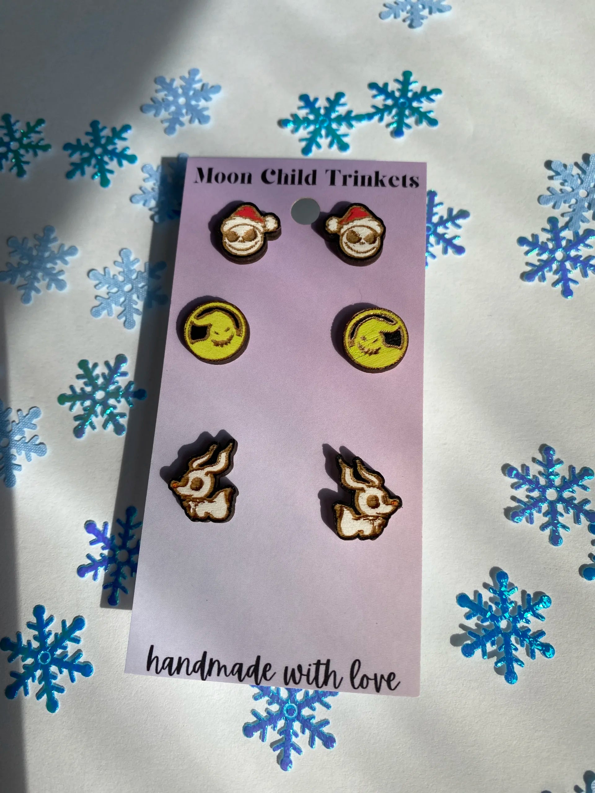 Nightmare Before Christmas 3 Pair Stud Earrings Bundle image 1