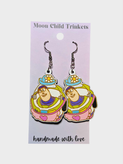 Mrs Nesbitt Buzz Lightyear Toy Story Hand Painted Wood Earrings