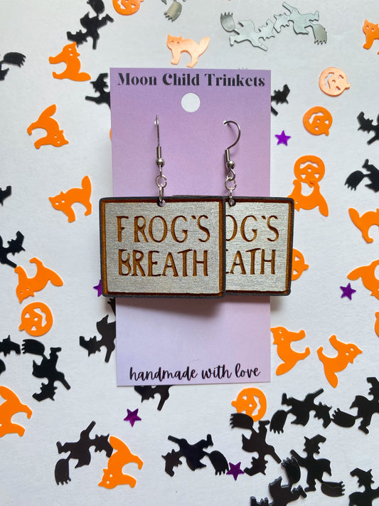 NBC Frogs Breath Hand Painted Wood Dangle Earrings image 0