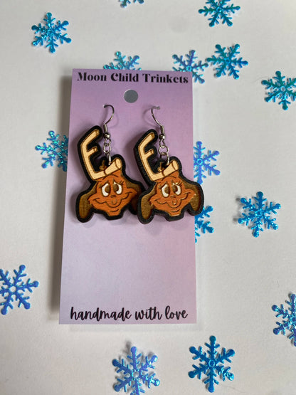 Max Hand Painted Wood Dangle Earrings image 0