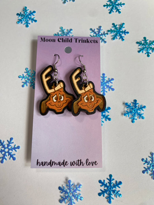 Max Hand Painted Wood Dangle Earrings image 0