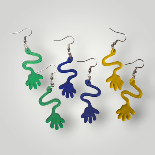 Sticky Hand Acrylic Earrings – 90s & 2000s Nostalgia Statement Jewelry
