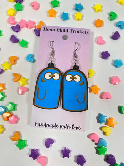 Bloo Hand Painted Wood Dangle Earrings image 0