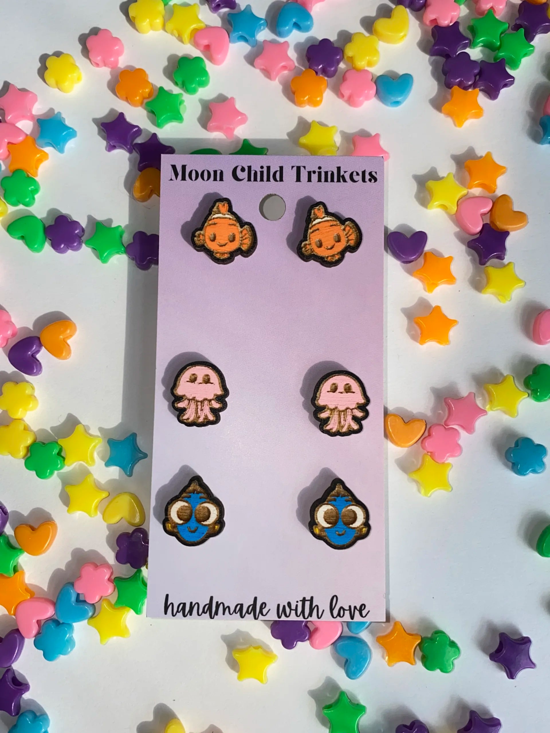 Finding Nemo 3 Pair Stud Earrings Bundle image 0