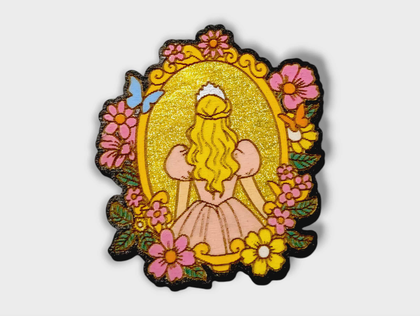 Glinda Frame Wicked Inspired Hand Painted Wood Magnet