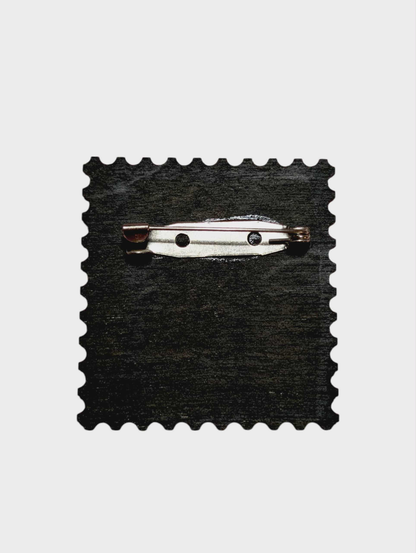 Oz Stamp Pin – Wicked Inspired Bar Back Brooch - Hand Painted Wood Pin