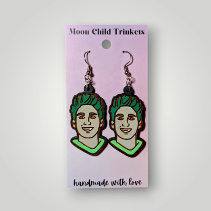 Zed Zombies Hand Painted Wood Earrings
